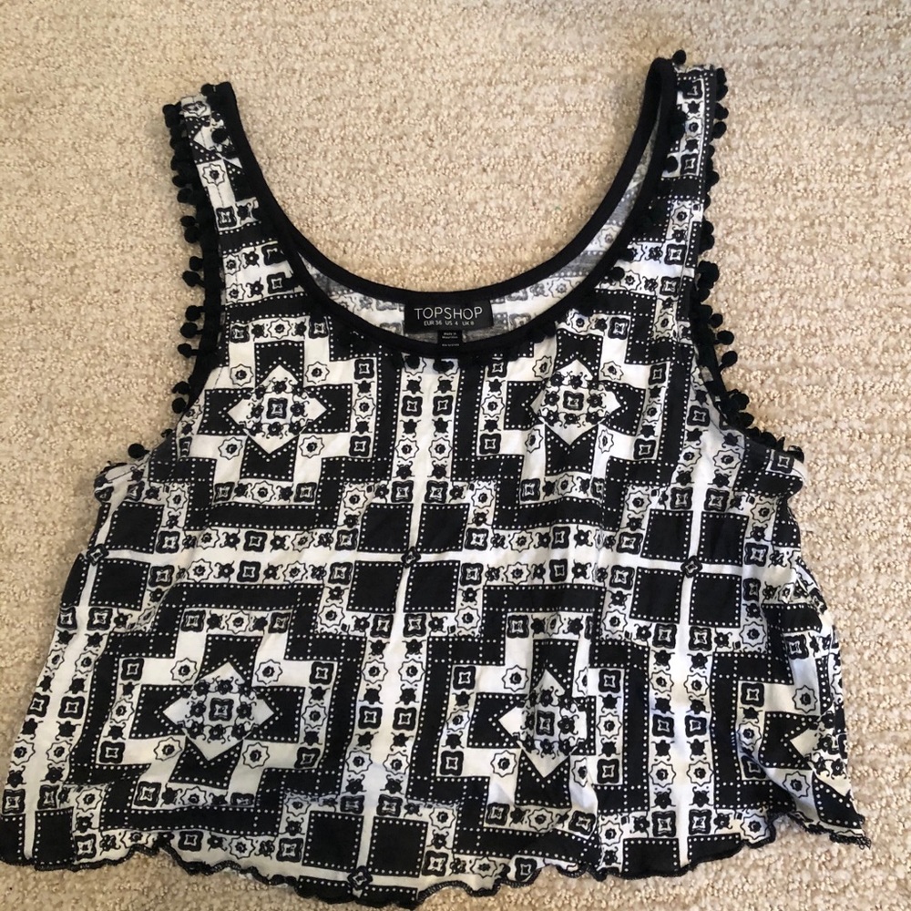 Topshop black and white top